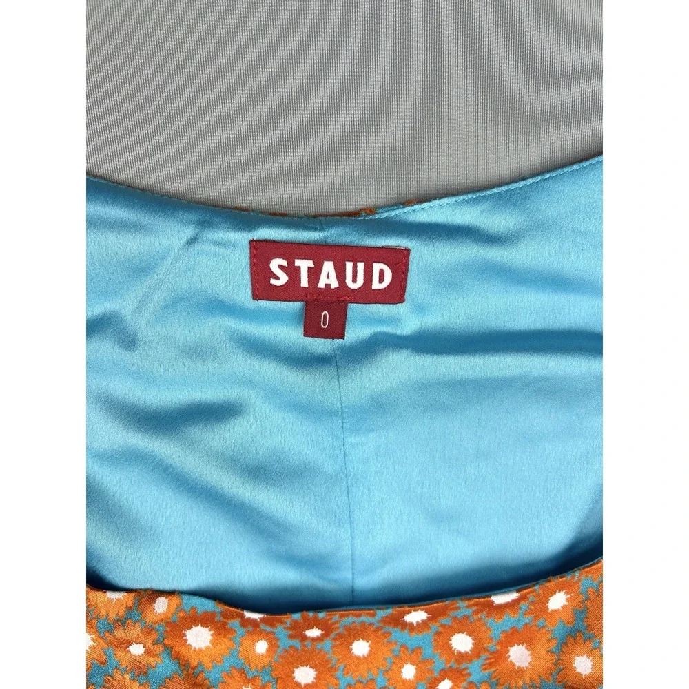 Staud Women's‎ 0 Puff Sleeve Floral Blouse Retro Whimsical Top